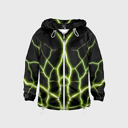 Ветровка с капюшоном детская Color green black, цвет: 3D-белый