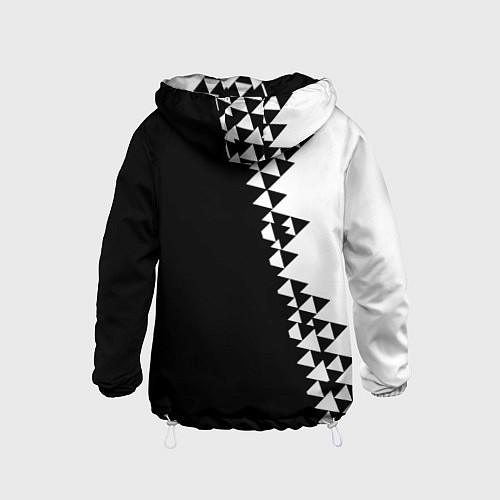 Детская ветровка Juventus черно белая геометрия текстура / 3D-Белый – фото 2