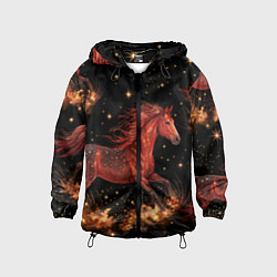 Детская ветровка Огненные лошади - паттерн