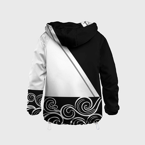 Детская ветровка Ювентус геометрия полосы текстура / 3D-Белый – фото 2