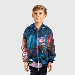 Ветровка с капюшоном детская Санта с динозавром, цвет: 3D-белый — фото 2