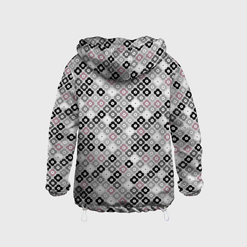 Детская ветровка Цветочный серо-розовый узор ретро / 3D-Белый – фото 2