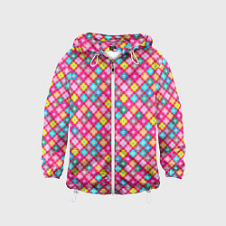 Детская ветровка Разноцветный цветочный узор ретро