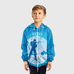Ветровка с капюшоном детская Биатлон, цвет: 3D-белый — фото 2