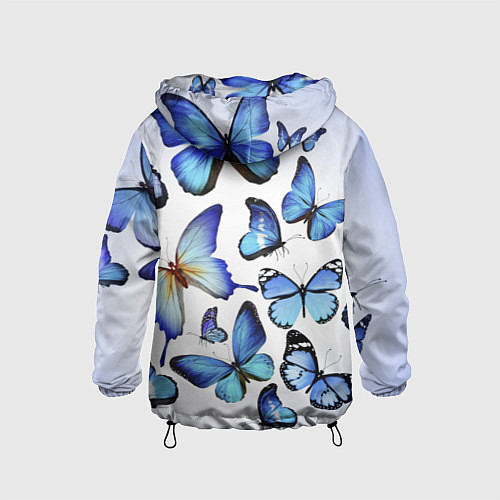 Детская ветровка Голубые бабочки / 3D-Черный – фото 2
