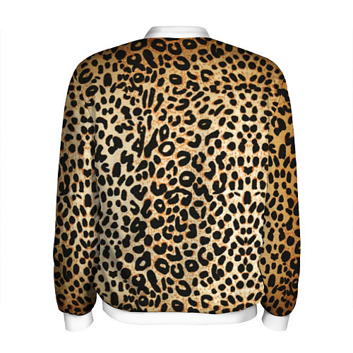 Мужской бомбер Гепард (шкура) / 3D-Белый – фото 2