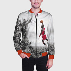 Бомбер мужской Michael Jordan NBA, цвет: 3D-красный — фото 2