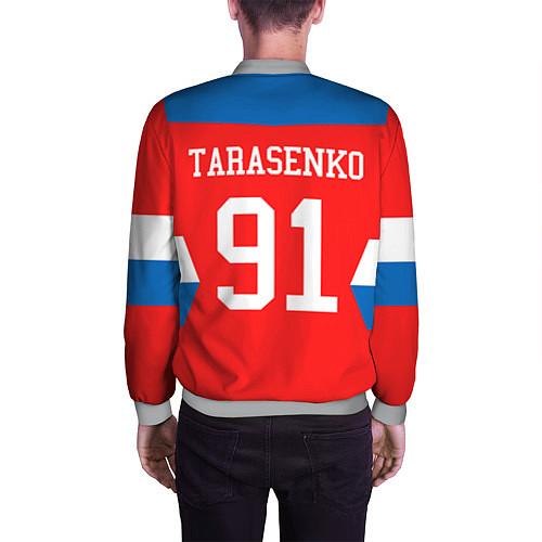 Мужской бомбер Сборная РФ: #91 TARASENKO / 3D-Меланж – фото 4