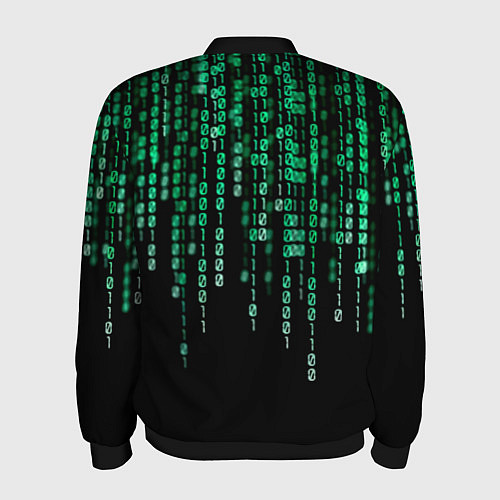 Мужской бомбер Цифровой поток из матрицы / 3D-Черный – фото 2