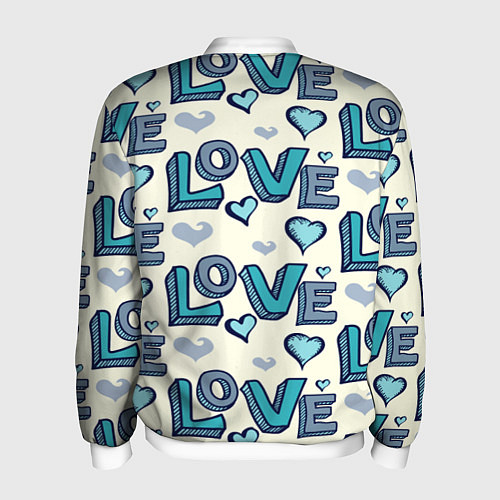 Мужской бомбер Love Pattern / 3D-Белый – фото 2