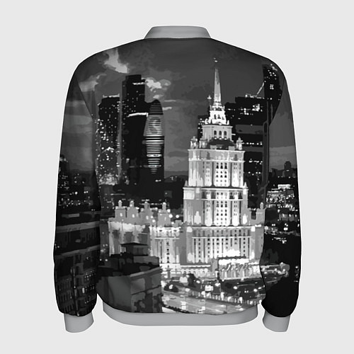 Мужской бомбер Огни ночной Москвы / 3D-Меланж – фото 2