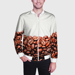 Бомбер мужской Coffee, цвет: 3D-белый — фото 2