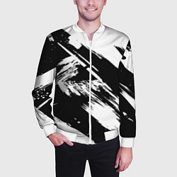 Бомбер мужской Чёрно-белый, цвет: 3D-белый — фото 2