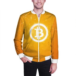 Бомбер мужской Bitcoin Orange, цвет: 3D-белый — фото 2