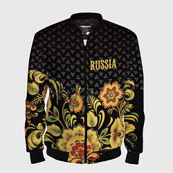 Бомбер мужской Russia: black edition, цвет: 3D-черный