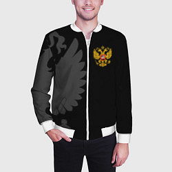 Бомбер мужской Russia - Black collection, цвет: 3D-белый — фото 2
