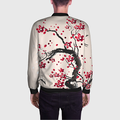 Мужской бомбер Сакура / 3D-Черный – фото 4