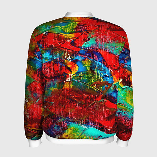 Мужской бомбер Разводы абстракции / 3D-Белый – фото 2