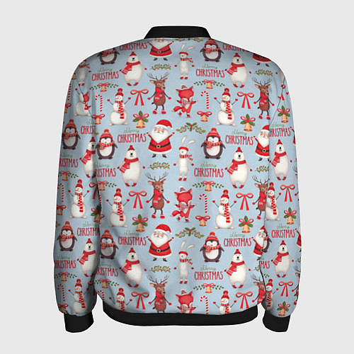 Мужской бомбер Рождественская Милота / 3D-Черный – фото 2