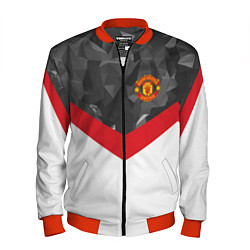 Бомбер мужской Man United FC: Grey Polygons, цвет: 3D-красный