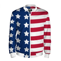 Бомбер мужской USA Flag, цвет: 3D-белый