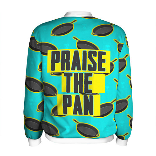 Мужской бомбер Praise The Pan: Pattern / 3D-Белый – фото 2