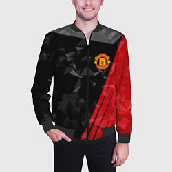 Бомбер мужской FC Manchester United: Abstract, цвет: 3D-черный — фото 2