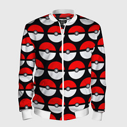 Бомбер мужской Pokeball Pattern, цвет: 3D-белый