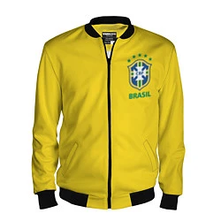 Бомбер мужской Сборная Бразилии, цвет: 3D-черный
