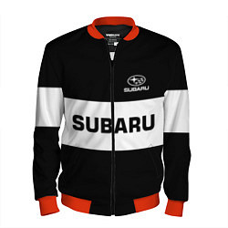 Бомбер мужской Subaru: Black Sport, цвет: 3D-красный