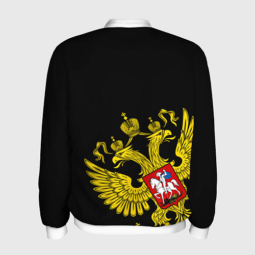 Мужской бомбер Флаг и Герб России / 3D-Белый – фото 2