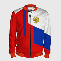 Мужской бомбер Russia: Geometry Tricolor