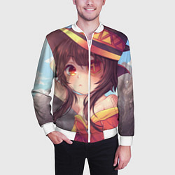 Бомбер мужской KonoSuba, цвет: 3D-белый — фото 2