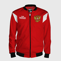 Бомбер мужской Россия: Акинфеев ЧМ-2018, цвет: 3D-черный