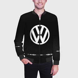 Бомбер мужской Volkswagen: Black Abstract, цвет: 3D-черный — фото 2