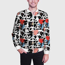 Бомбер мужской Funny Pandas, цвет: 3D-белый — фото 2