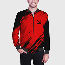 Бомбер мужской USSR: Red Patriot, цвет: 3D-черный — фото 2