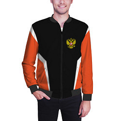 Бомбер мужской Russia: Orange Sport, цвет: 3D-черный — фото 2