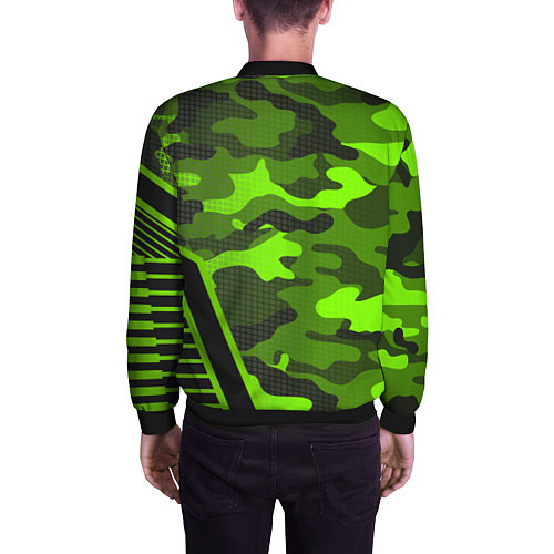 Мужской бомбер CS:GO Light Green Camo / 3D-Черный – фото 4