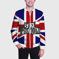 Бомбер мужской Sex Pistols UK, цвет: 3D-белый — фото 2