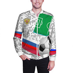 Бомбер мужской Русский футбол, цвет: 3D-белый — фото 2