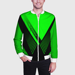 Бомбер мужской Alpinism: Acid Green, цвет: 3D-белый — фото 2