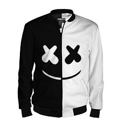 Бомбер мужской Marshmello: Black & White, цвет: 3D-черный