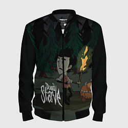 Бомбер мужской Don't Starve: Night Forrest, цвет: 3D-черный