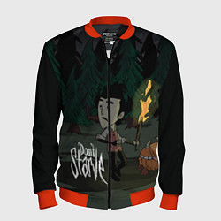 Бомбер мужской Don't Starve: Night Forrest, цвет: 3D-красный