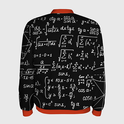 Мужской бомбер Алгебраические формулы / 3D-Красный – фото 2