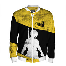 Бомбер мужской PUBG: Yellow Grunge, цвет: 3D-белый