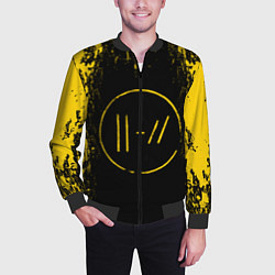 Бомбер мужской 21 Pilots: Yellow & Black, цвет: 3D-черный — фото 2