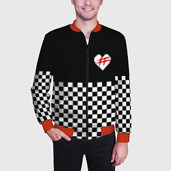 Бомбер мужской ФРЕНДЗОНА: ЧБ, цвет: 3D-красный — фото 2