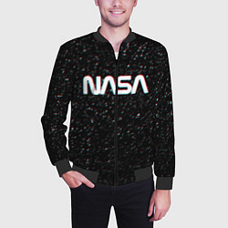 Бомбер мужской NASA: Space Glitch, цвет: 3D-черный — фото 2